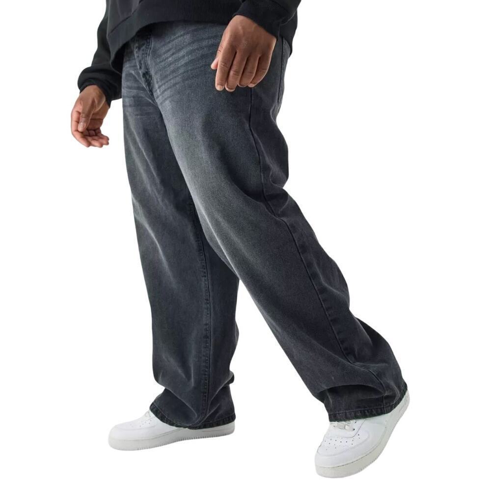 Boohoo Man Plus Rigid Relaxed Rigid Jeans in Charcoal, Size 44​​​​